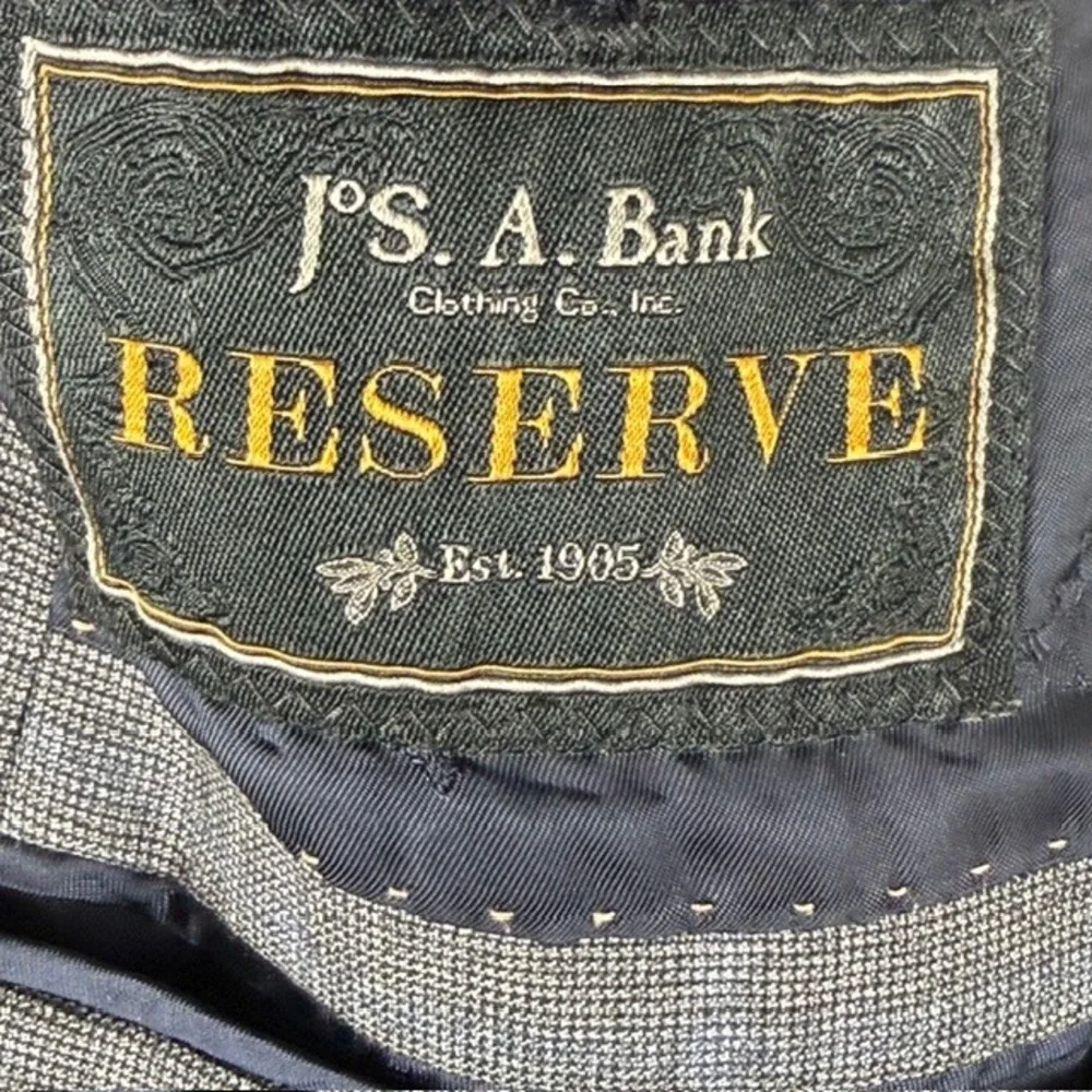 Jos. A. Bank Reserve Grey Plaid‎ Guabello Super 130s Wool Blazer 46R 46 Regular
